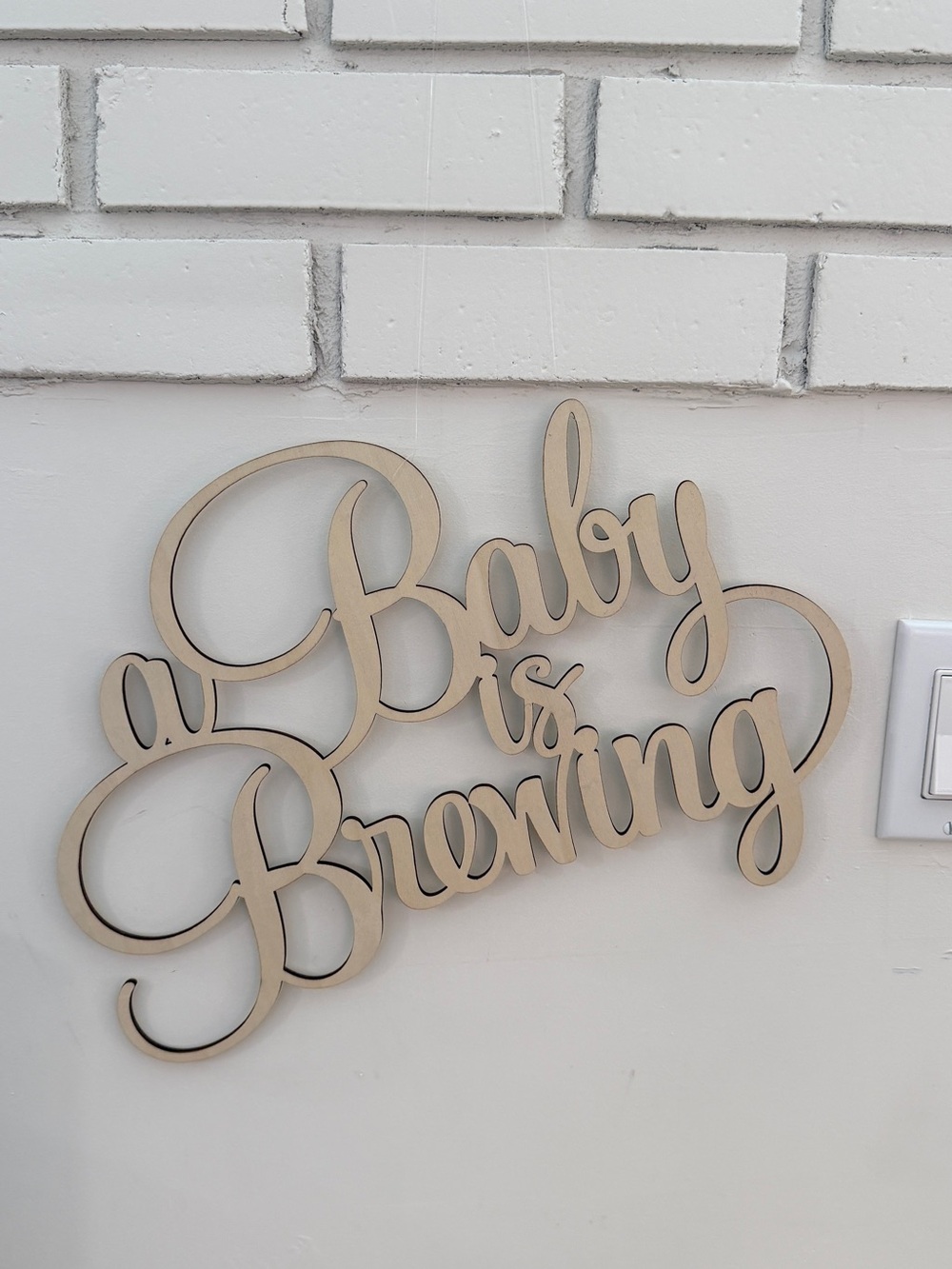 A baby is brewing wooden sign / baby shower decor